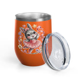 Ballet Bunny Wine Tumbler, Cute Pink Rabbit Cup, Gift for Ballerinas, Dance Students, Bunny Lovers and Ballet Besties