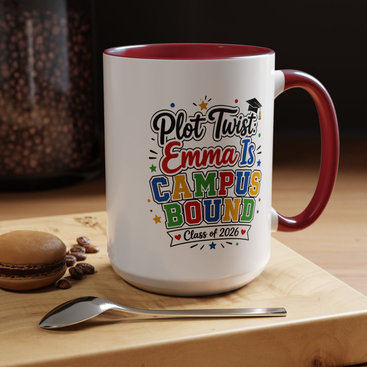 Personalized College Bound Mug, Plot Twist Campus Bound Graduation Cup, Custom Class of 2026 Gift for Her, High School Senior Present