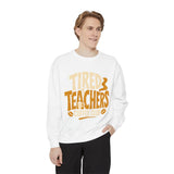 Tired Teachers Coffee Club Comfort Colors Sweatshirt, Funny Teacher Coffee Shirt, Educator Gift, Teacher Life Pullover