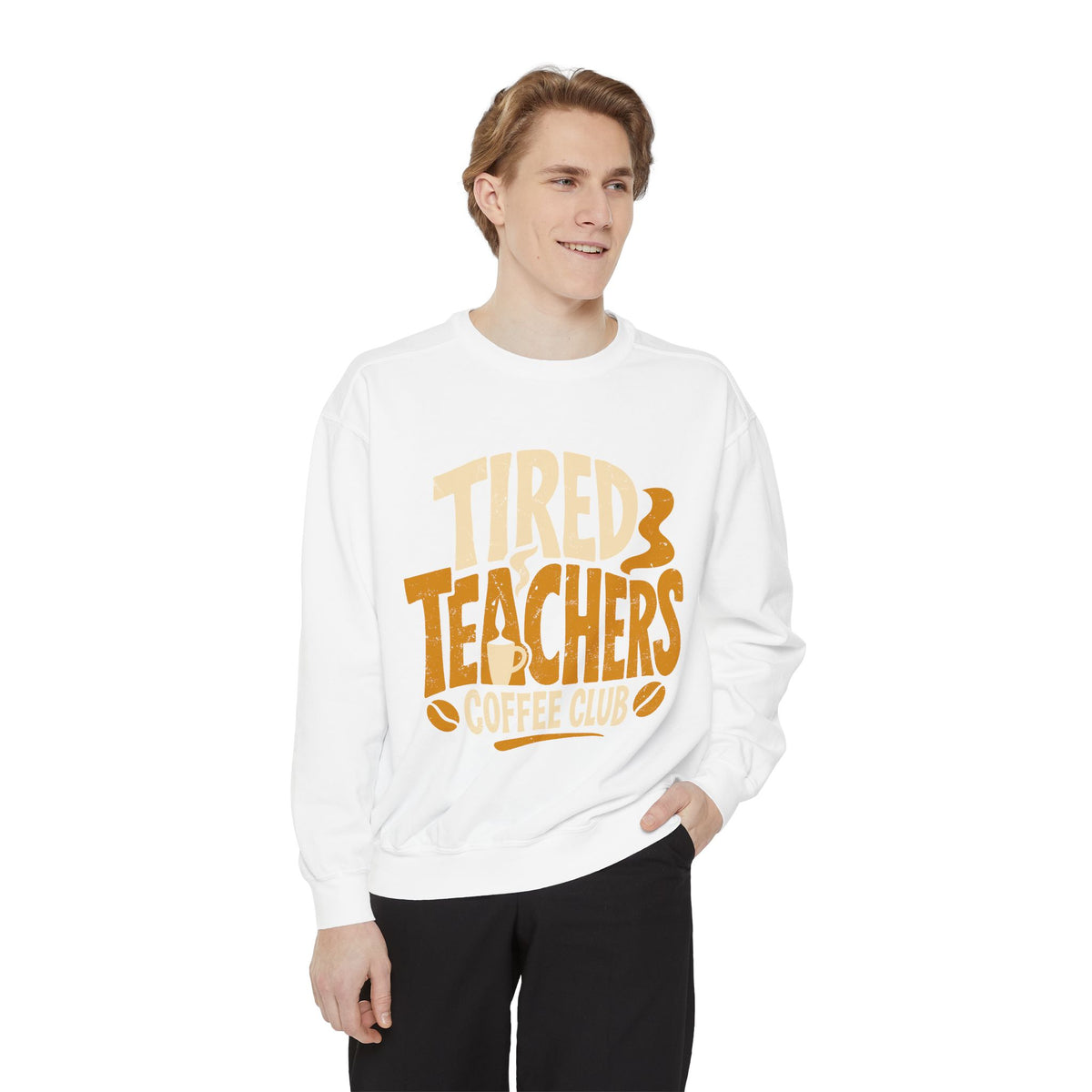 Tired Teachers Coffee Club Comfort Colors Sweatshirt, Funny Teacher Coffee Shirt, Educator Gift, Teacher Life Pullover