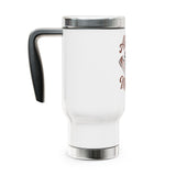 Always Moving Stainless Steel Travel Mug, Retro Sneaker Floral Cup, Gift for Sneaker Lovers, Everyday Motivation Drinkware
