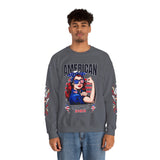 American Empowered Women Sweatshirt, Patriotic Rosie Style Crewneck, USA Flag Pullover, Fourth of July Outfit, Feminist Gift for Her