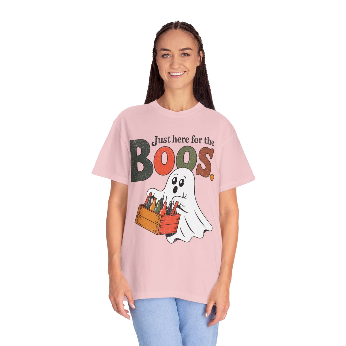 Funny Halloween Ghost Shirt, Where My Boos At Graphic Tee, Spooky Season Drinking Gift for Beer Lover, Fun Adult Costume Party Outfit