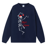 Skull Santa Hat Christmas Sweatshirt, Christmas Graphic Crewneck Pullover