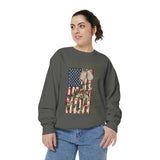 US Army Veteran Sweatshirt, American Flag Camo Crewneck, Military Dog Tag Pullover, Patriotic Soldier Gift, Retirement or Veterans Day Top
