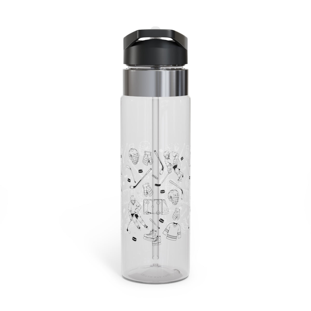 Hockey Water Bottle, Transparent Water Bottle for Hockey Players, Hockey Fan Gift, Sports Bottle for Athletes, Hockey Mom Gift