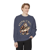 Keepin It Reel Comfort Colors Sweatshirt, Funny Fishing Sweatshirt, Bigfoot Fishing Shirt, Fisherman Gift for Men and Women