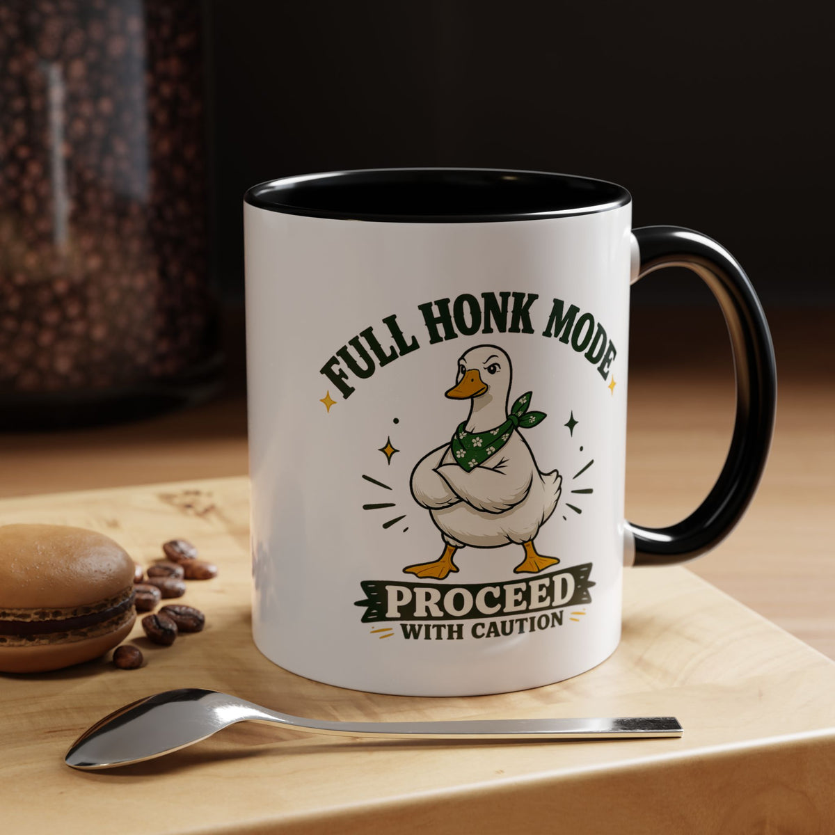 Funny Goose Coffee Mug, Full Honk Mode Duck Mug, Silly Bird Lover Gift, Goose Humor Cup for Coworkers, Animal Lover Coffee Mug