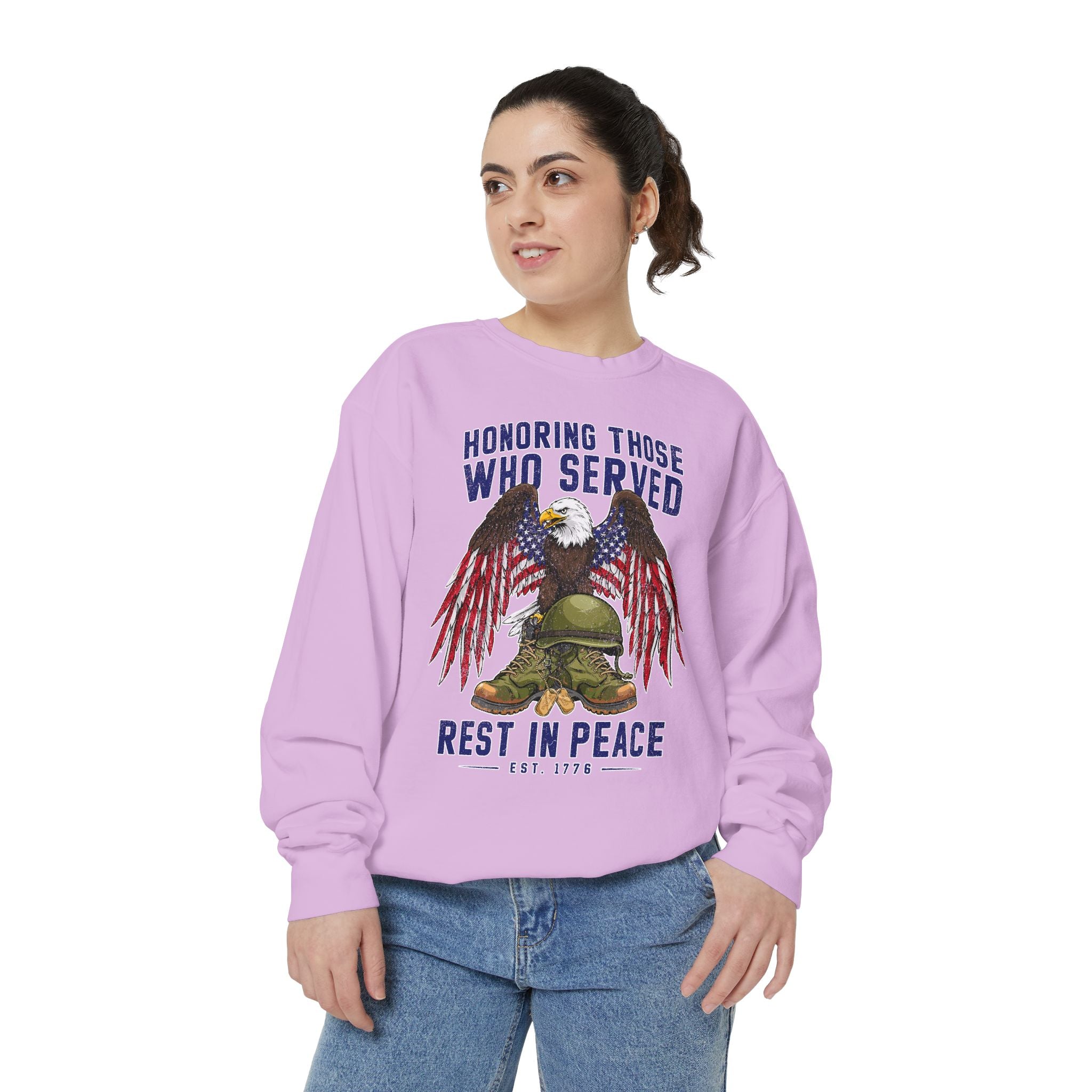 Honoring Those Who Served Sweatshirt, Military Memorial Crewneck, Fallen Soldier Tribute, Veteran Remembrance Gift, Patriotic Eagle Top