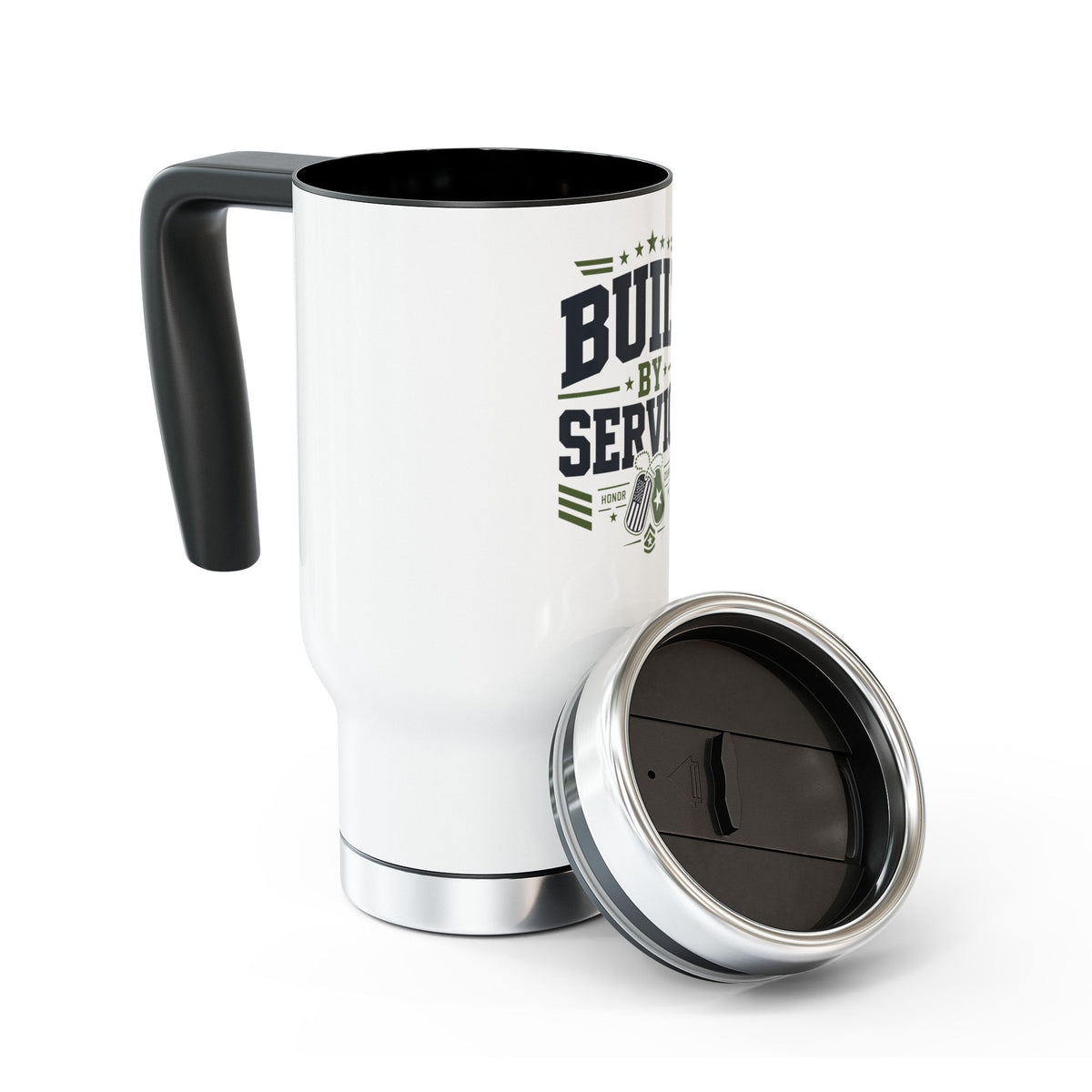 Military Stainless Steel Travel Mug, Service Member Gift, Dog Tag Drinkware, Patriotic Coffee Cup, Veteran Gift, Armed Forces Gift