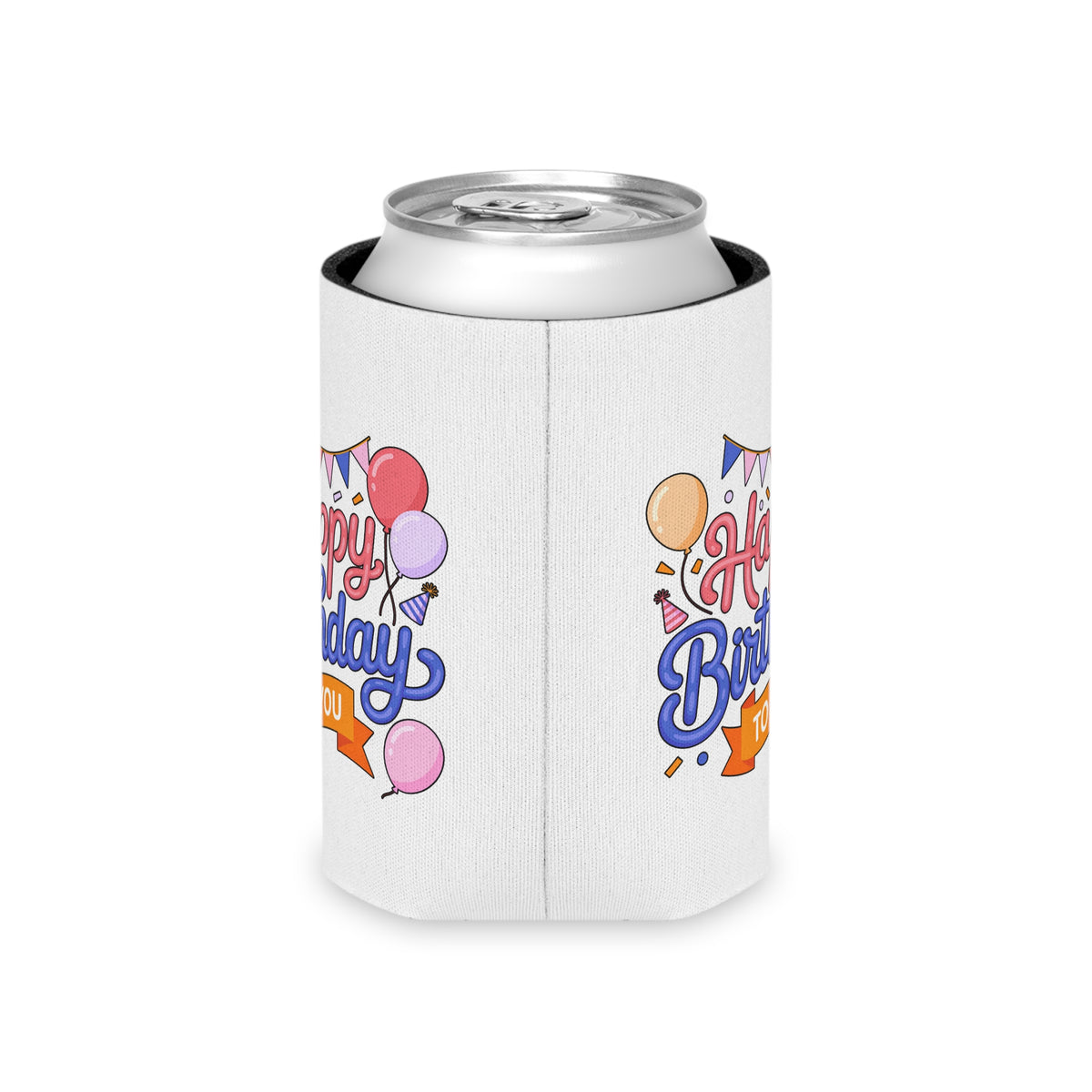 Happy Birthday to You Can Cooler, Pink and Blue Balloon Design, Festive Party Drink Holder, Birthday Gift for a Sister or Your Best Friend