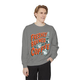 Coffee Lover Halloween Sweatshirt, Freshly Brewed Coffee Ghost Pullover, Cute Spooky Season Gift for Barista and Caffeine Fan, Gift for Her