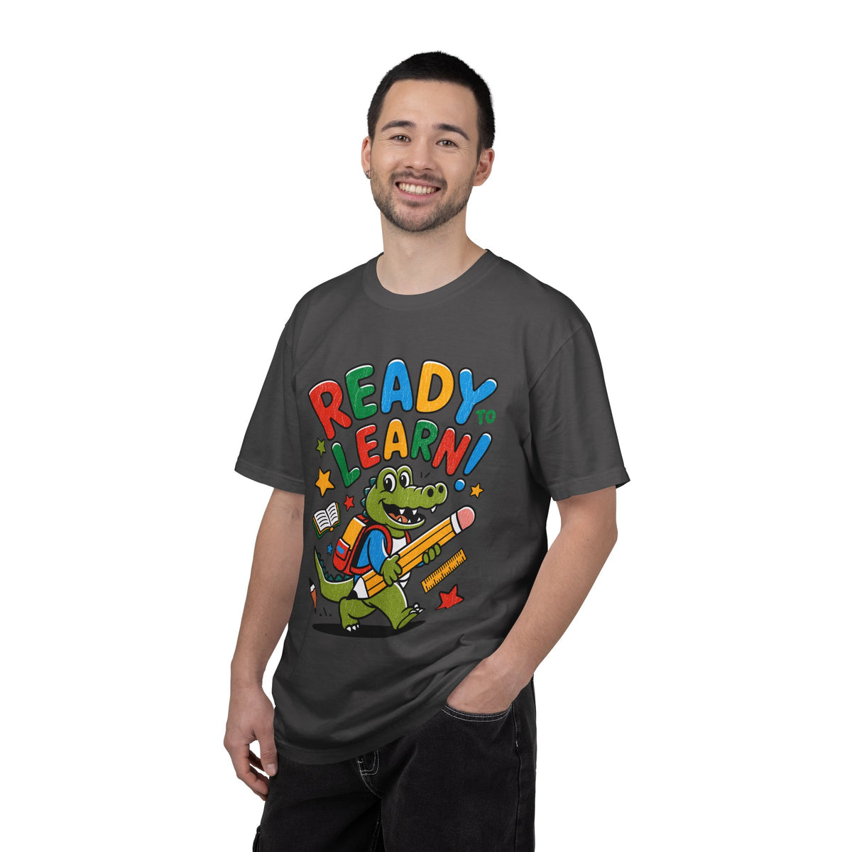 Ready to Learn Alligator T-Shirt, Colorful Back to School Tee, Cute Student Gift, Preschool Teacher Outfit, Classroom Graphic Shirt