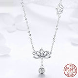Silver Lotus Delicate Necklace
