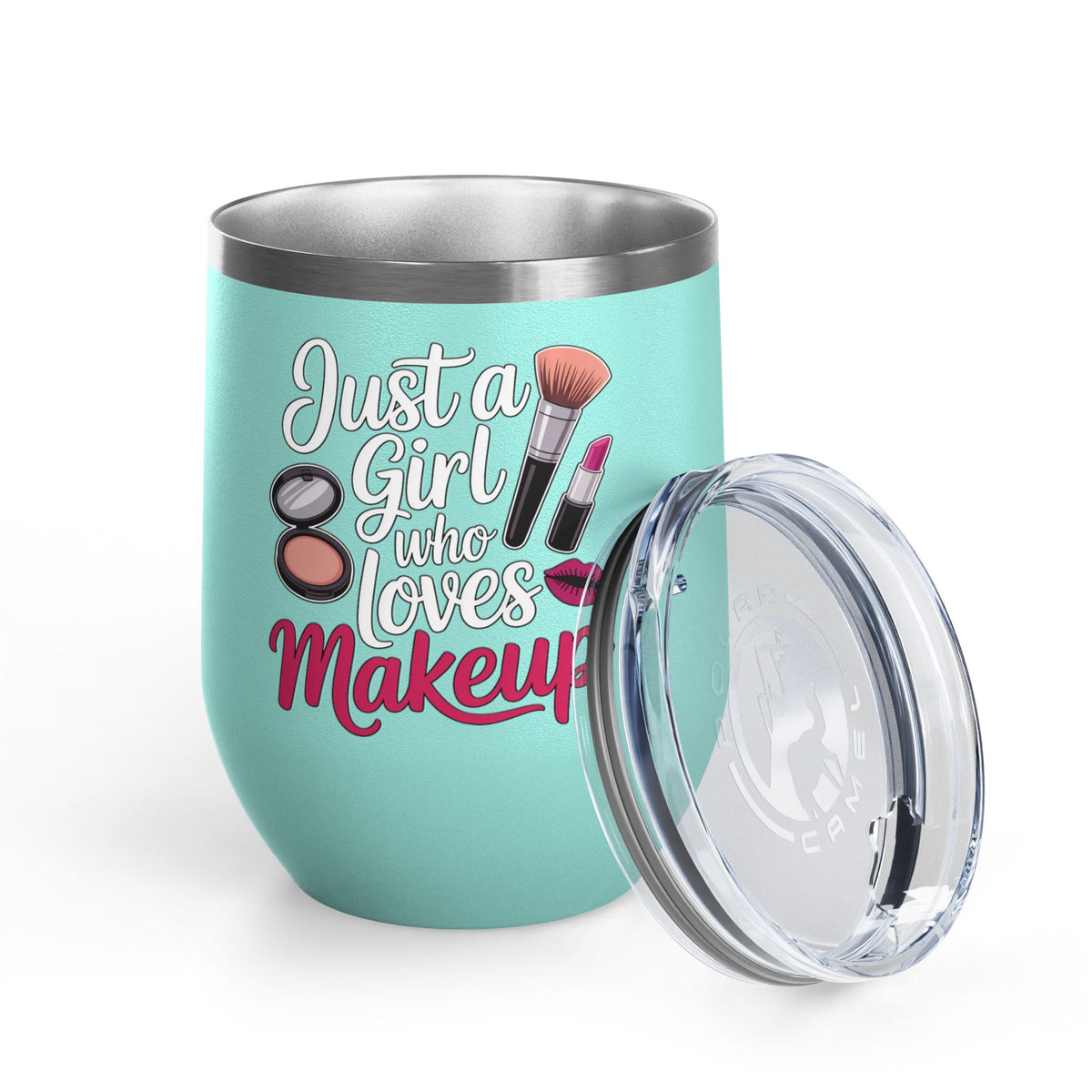 Makeup Lover Wine Tumbler, Just a Girl Who Loves Makeup, Cute Beauty Drink Tumbler, Makeup Artist Gift for Her, Girly Gift, Cosmetic Lover