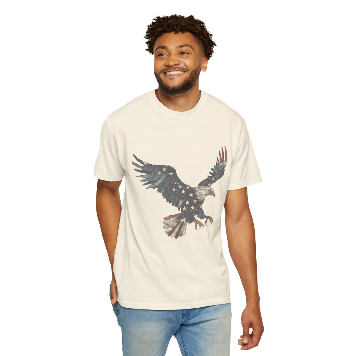 Patriotic Eagle Graphic Tee, Vintage USA Bird Shirt, Americana Freedom T Shirt, Fourth of July Eagle Shirt for Women