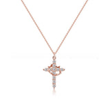 European and American cross pendant women can rotate fashionable and versatile light luxury crown necklace collarbone chain