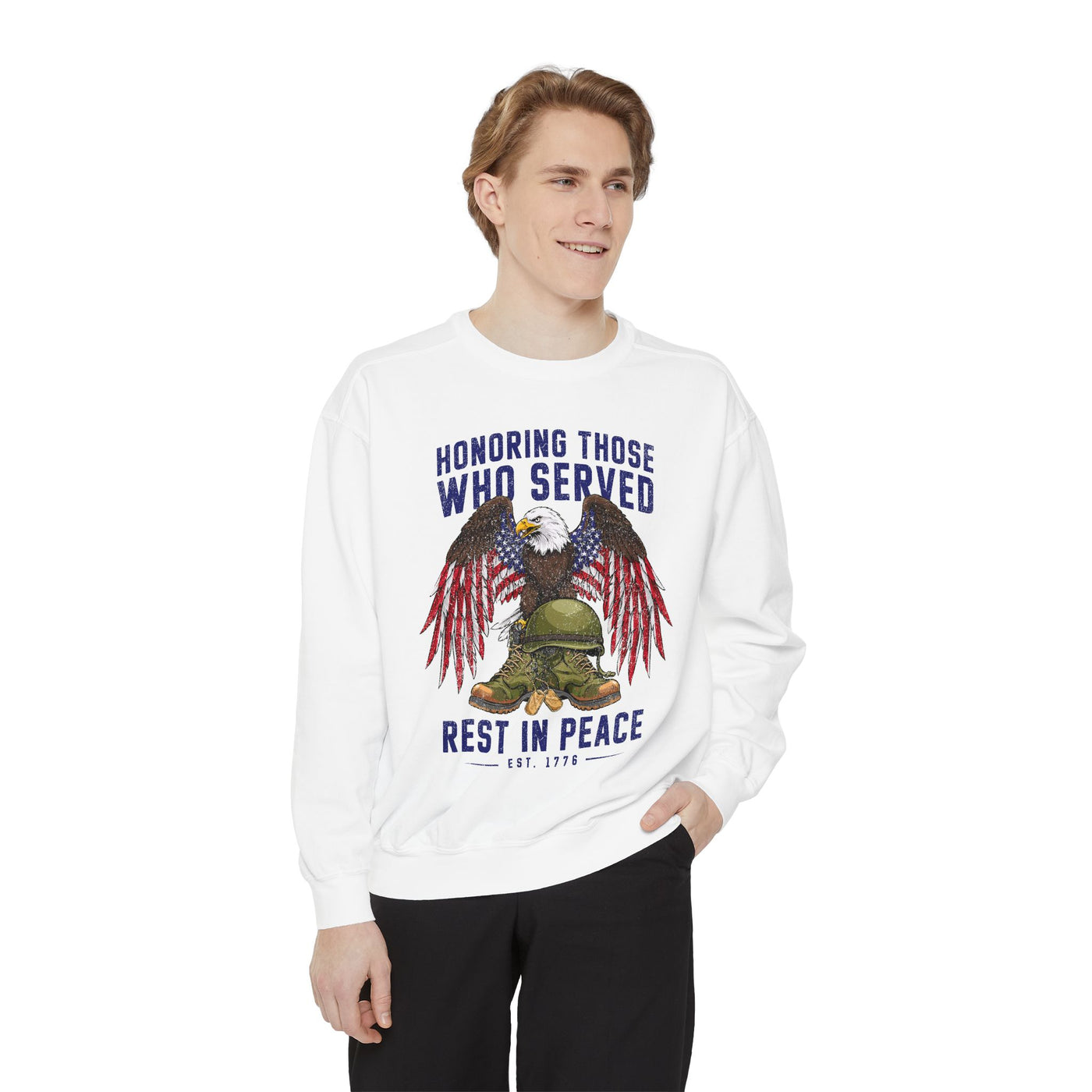 Honoring Those Who Served Sweatshirt, Military Memorial Crewneck, Fallen Soldier Tribute, Veteran Remembrance Gift, Patriotic Eagle Top