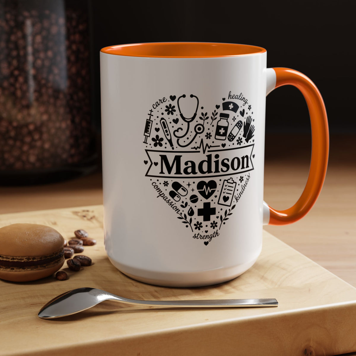 Personalized Nurse Coffee Mug, Custom Nurse Name Gift, RN Appreciation Mug, Nursing Graduation Gift, Healthcare Worker Coffee Cup