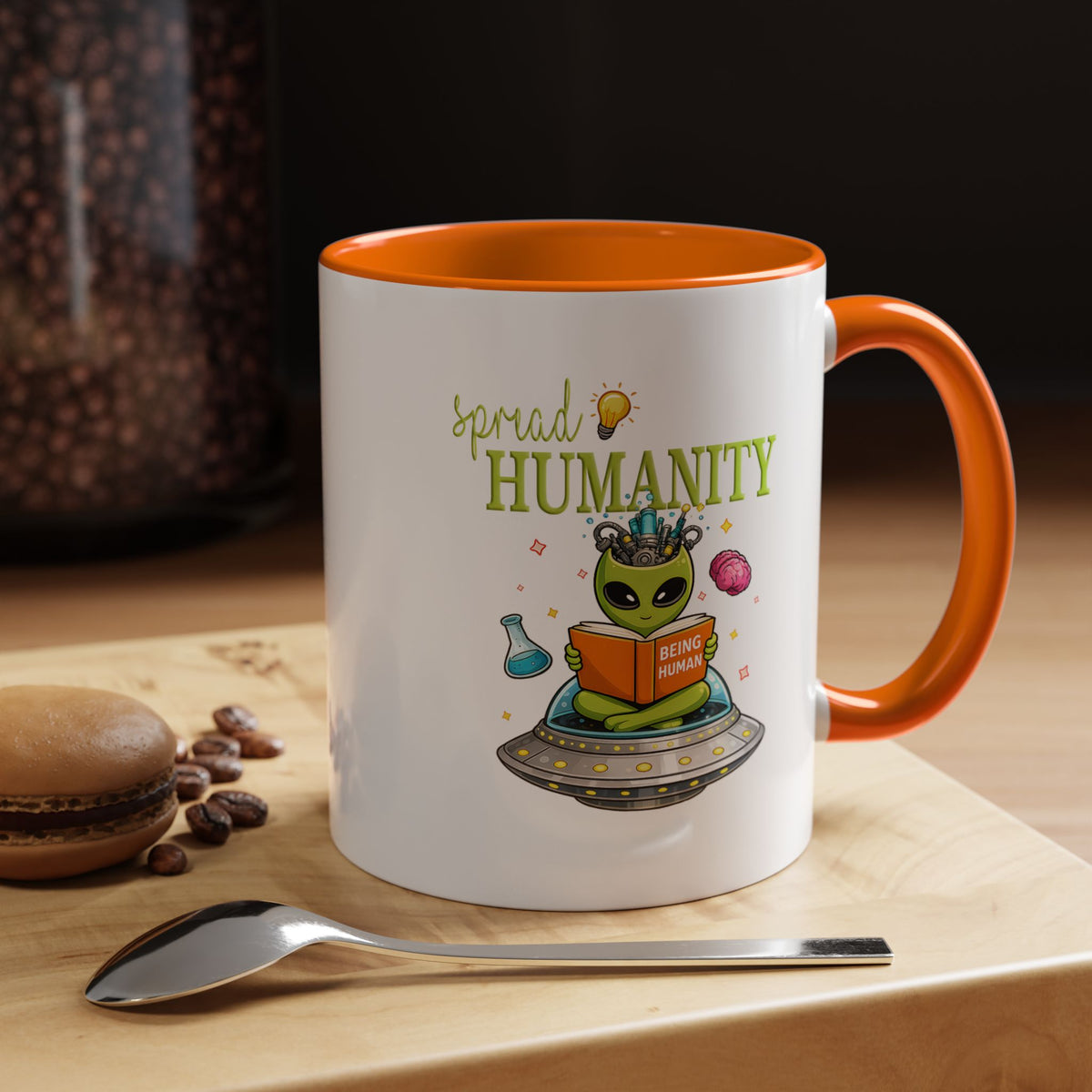 Funny Alien Mug, Being Human Is Weird Coffee Mug, Nerdy Sci-Fi Humor Cup, Alien Lover Gift