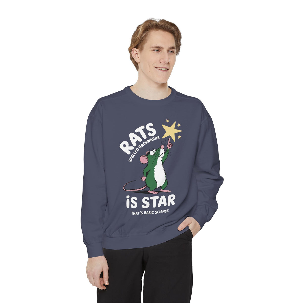 Funny Rat Sweatshirt, Rats Spelled Backwards Is Star Crewneck, Cute Rat Lover Sweatshirt, Pet Rat Gift, Funny Animal Apparel