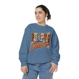 Pumpkin Season Sweatshirt, Retro Leopard Checker Fall Pullover, Cute Autumn Gift for Women, Cozy Thanksgiving October Outfit for Her