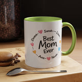 Personalized Best Mom Ever Mug, Custom Kids Names Coffee Mug, Mother's Day Gift for Mom, Grandma Gift, Family Keepsake Cup