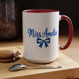 Personalized Teacher Name Mug, Custom Teacher Coffee Mug with Bow Design, Teacher Appreciation Gift, Classroom Desk Mug for Educators