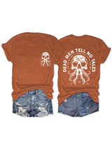 Octopus Monster Halloween Round Neck Short Sleeve