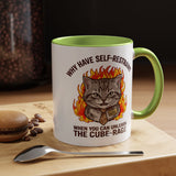 Funny Angry Cat Coffee Mug, Cube Rage Office Mug, Cat Lover Humor Gift, Workplace Stress Mug, Coworker Gift for Cat Owners