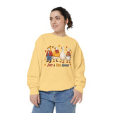 Funny Fall Goose Sweatshirt, Just a Fall Goose Autumn Pullover, Cute Cozy Gift for Bird Lover, Thanksgiving and October Outfit for Her