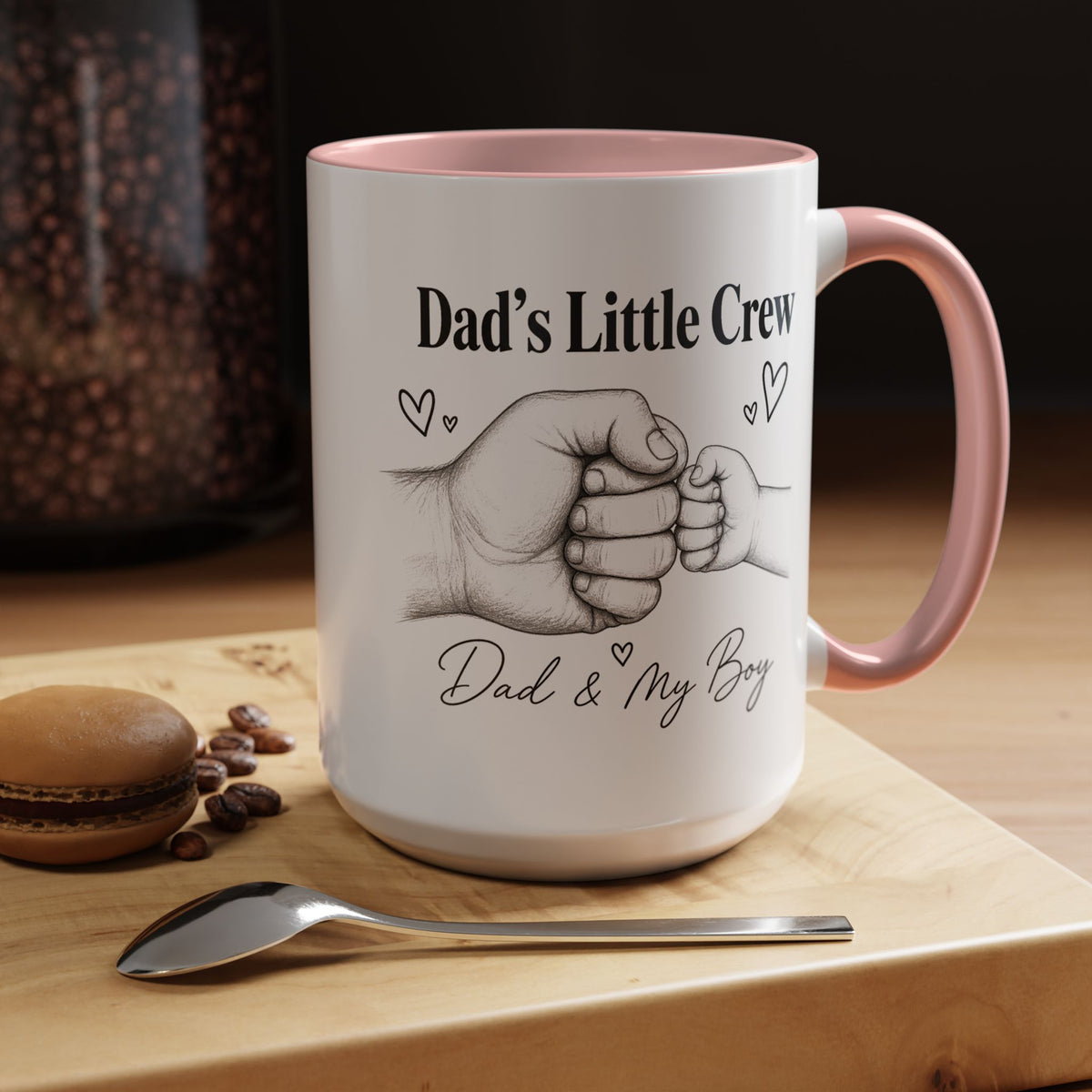 Personalized Dad and Son Coffee Mug, Dad's Little Crew Mug, Father Son Bond Gift, Father's Day Mug from Son, Custom Dad Gift