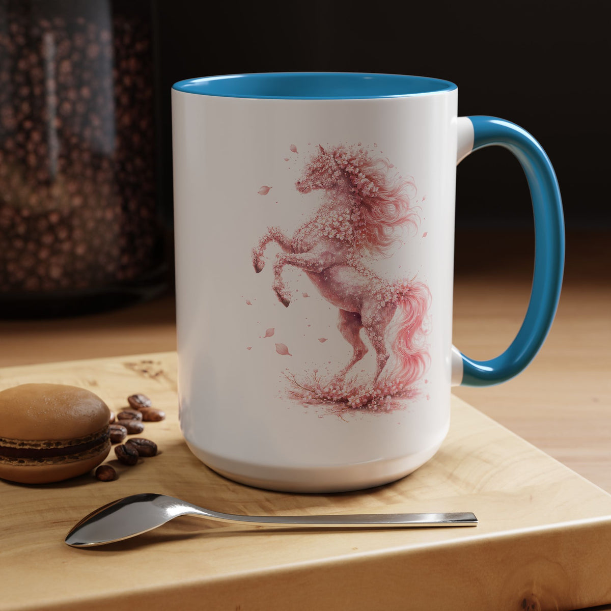Floral Horse Mug, Horse Lover Gift, Equestrian Coffee Mug, Horse Mom Cup, Horse Art Mug, Ranch Life Gift, Horse Owner Present