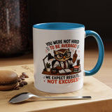 Funny Motivational Office Mug, Results Not Excuses Coffee Cup, Tough Love Gift for Employee, Coworker, Boss or Entrepreneur, Workplace Humor