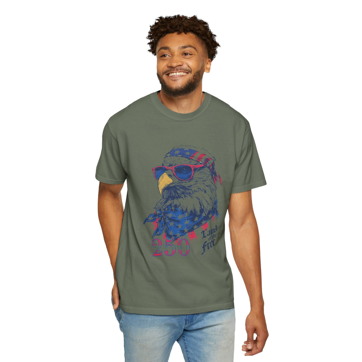 Patriotic Eagle Graphic T Shirt, Vintage America 250 Tee, Land of the Free Shirt, Fourth of July USA Graphic Tee for Men Women