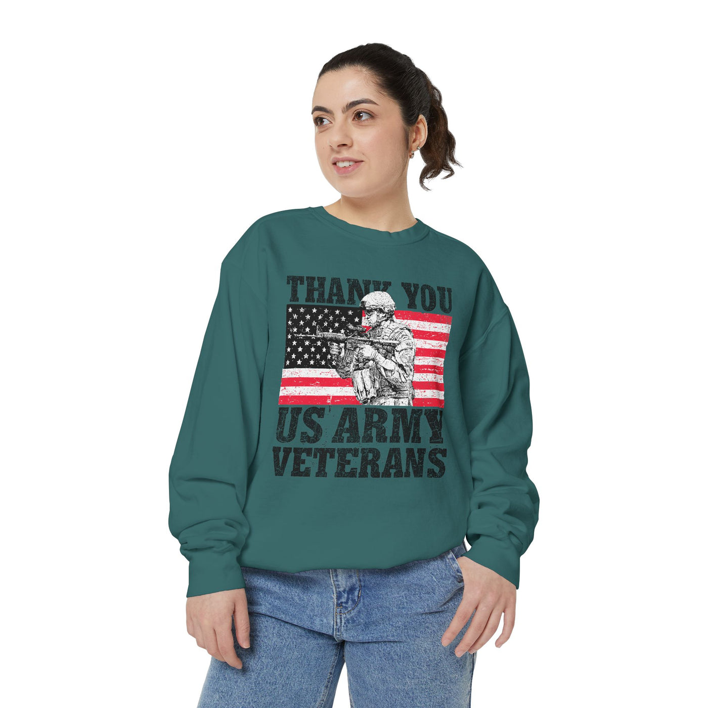 Thank You US Army Veterans Sweatshirt, Patriotic Soldier Crewneck, Military Appreciation Gift, American Flag Pullover for Veterans Day