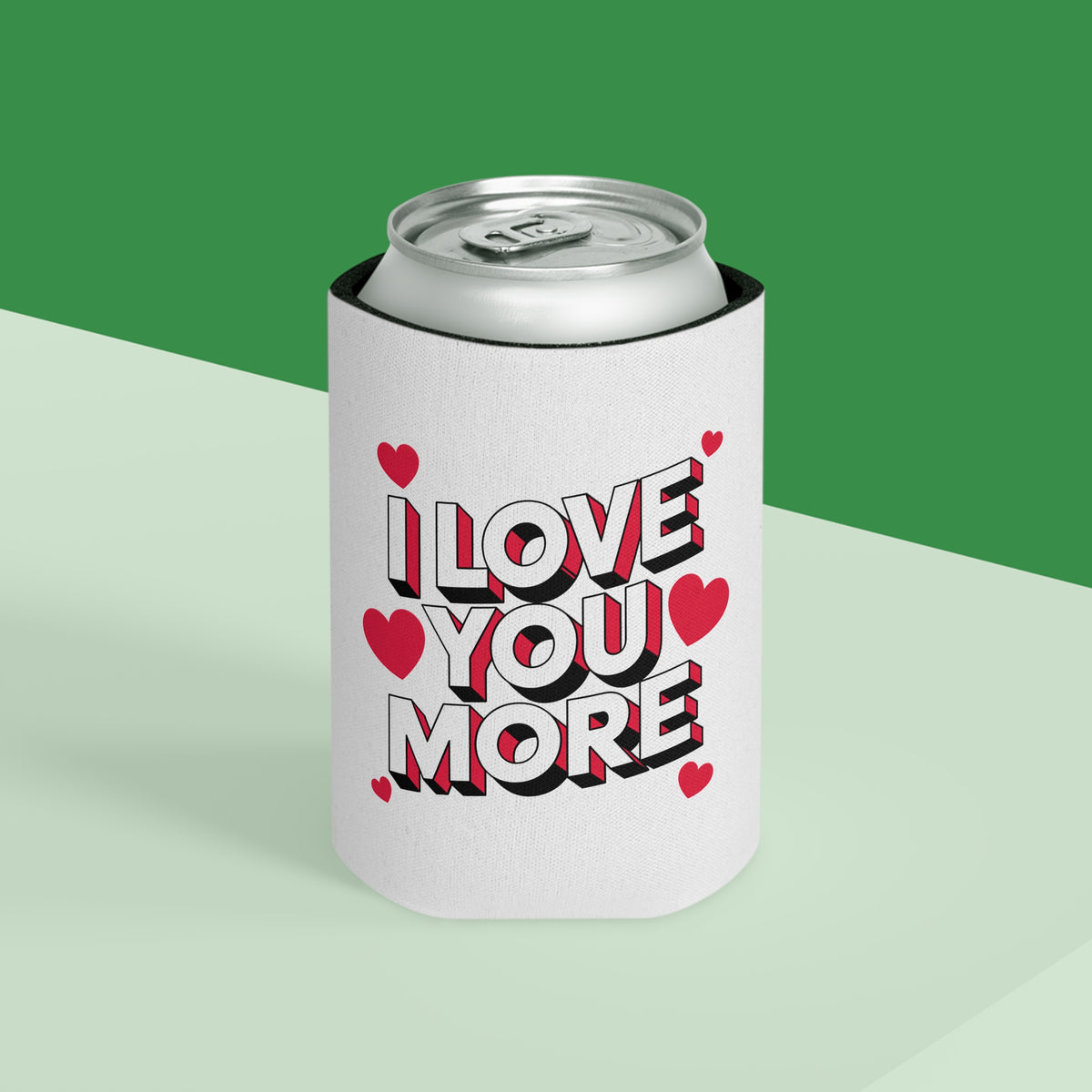 I Love You More Can Cooler, Romantic Drink Sleeve, Cute Valentine's Day Gift for Couples, Anniversary Gift for Girlfriend or Wife
