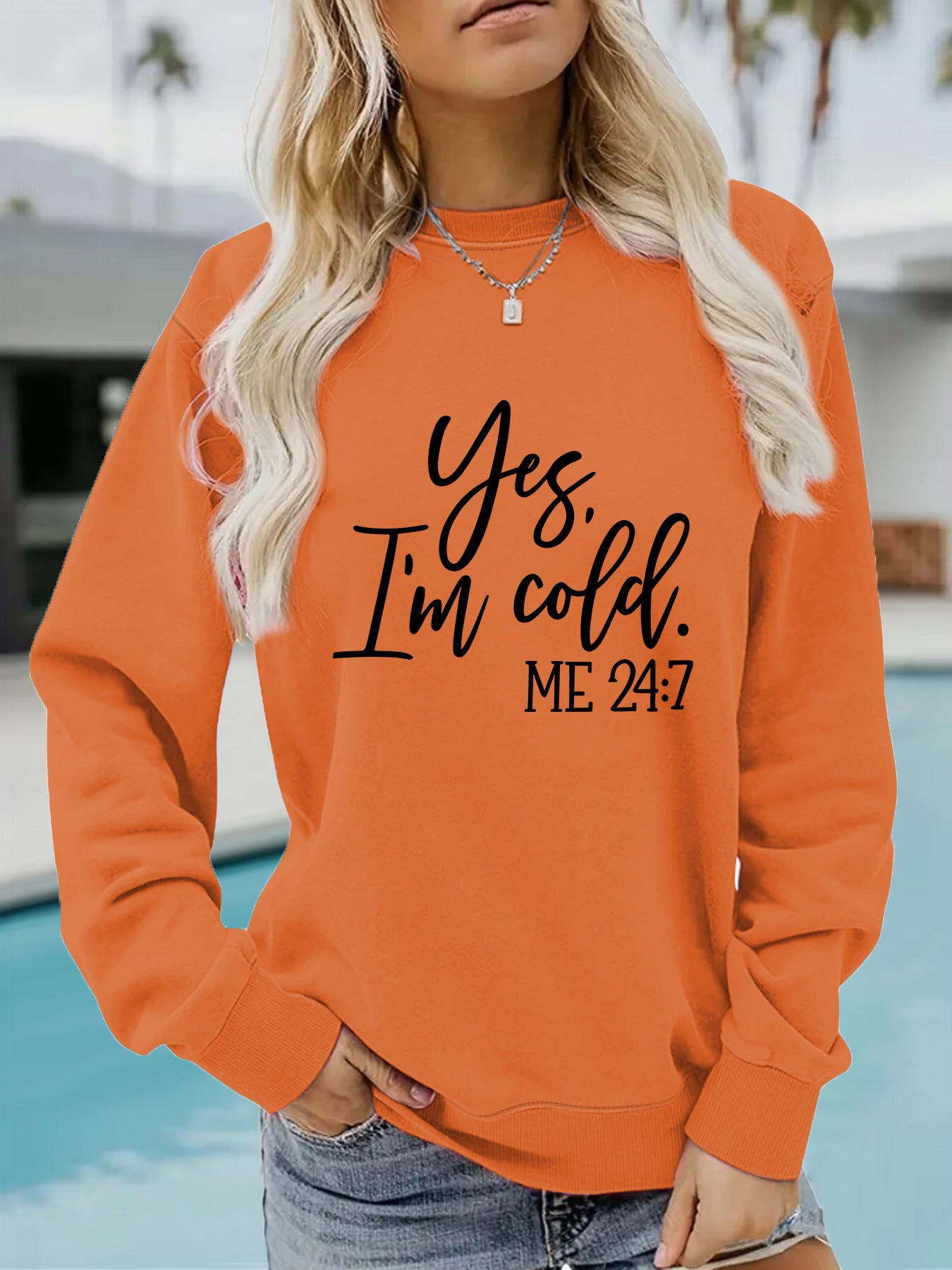 Slogan printed pullover sweatshirt sweatshirt