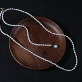 80cm Long Natural Pearl Chain Necklace for Women Female Jewelry Real Mini Small Baroque Pearl Tassel Necklace Choker
