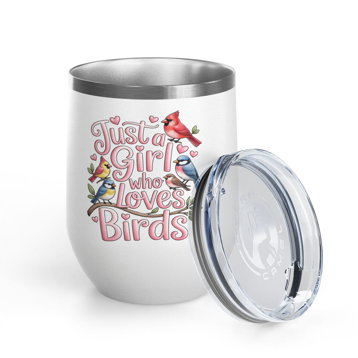 Bird Lover Wine Tumbler, Just a Girl Who Loves Birds, Cute Birdwatching Drink Tumbler, Nature Lover Gift for Her, Birdwatcher Gift, Nature