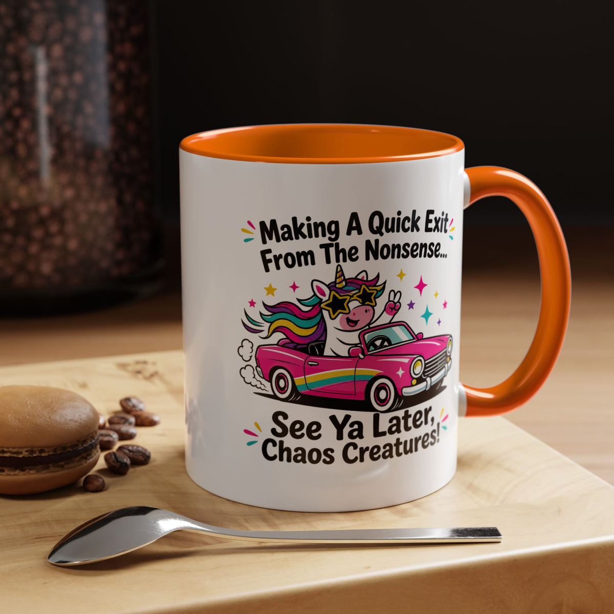 Funny Unicorn Coffee Mug, Making My Quiet Exit From The Nonsense Mug, Sarcastic Unicorn Gift, Chaos Creature Coffee Cup, Funny Coworker Mug