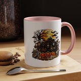 Halloween Witch Coffee Mug, Spooky Reaper and Pumpkin Cup, Gothic Horror Gift for Halloween Lover, Haunted House October Drinkware