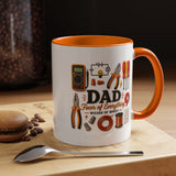 Electrician Dad Fixer of Everything Coffee Mug, Father's Day Gift for Electricians, Lineman Papa Handyman Ceramic Tea Cup with Black Handle