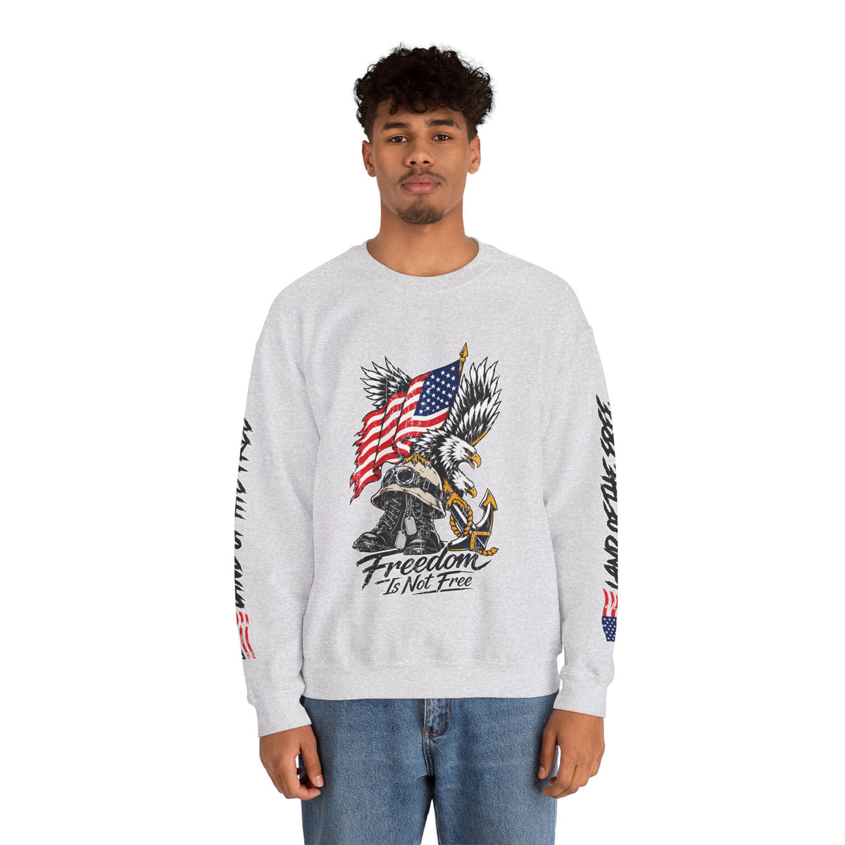 Freedom Is Not Free Sweatshirt, Patriotic Eagle Pullover, American Flag Military Style, Veterans Gift, USA Pride, Americana Clothing