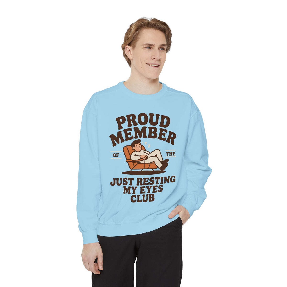 Funny Just Resting My Eyes Club Comfort Colors Sweatshirt, Tired Parent Crewneck, Sleep Lover Gift, Introvert Humor Pullover