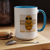 Born to Be a Boss Mug, Funny Boss Coffee Mug, Leadership Gift for Manager, Entrepreneur Coffee Cup, Office Desk Gift