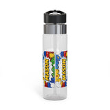 Personalized Transparent Water Bottle, Comic Book Drink Bottle, Pop Art School Water Bottle, Bold Kids Drinkware, Back to School Gift