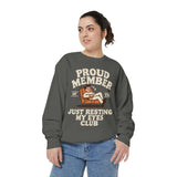 Funny Just Resting My Eyes Club Comfort Colors Sweatshirt, Tired Parent Crewneck, Sleep Lover Gift, Introvert Humor Pullover