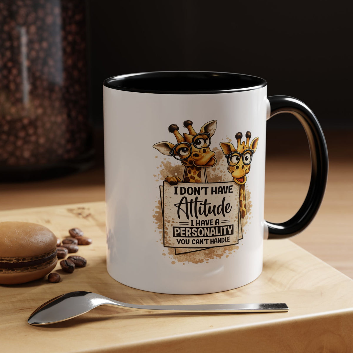 Funny Giraffe Coffee Mug, I Don't Have Attitude I Have A Personality You Can't Handle Mug, Sarcastic Animal Lover Gift