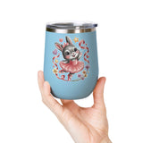 Ballet Bunny Wine Tumbler, Cute Pink Rabbit Cup, Gift for Ballerinas, Dance Students, Bunny Lovers and Ballet Besties